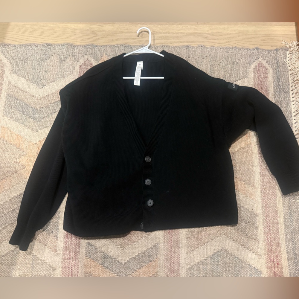 Alo Scholar Cardigan Black - Medium - Picture 4 of 7